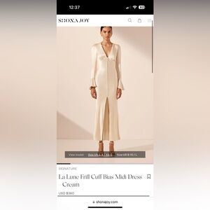 Shona Joy La Lune Frill Cuff Bias Midi Dress